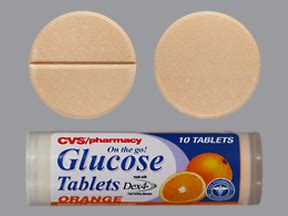 Tamaño real de tabletas de glucosa